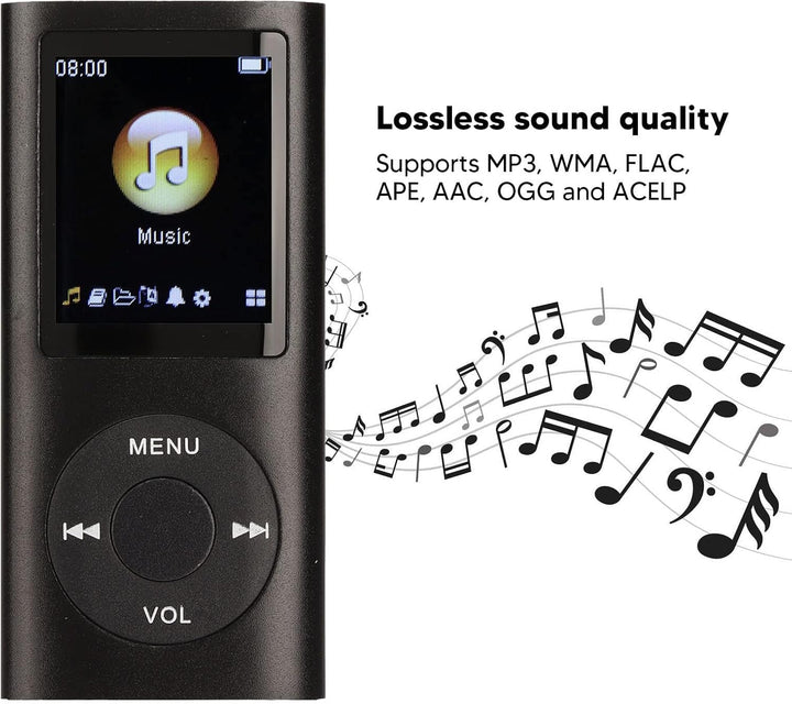 MP3-Player, Musik-Player mit 1,8-Zoll-LCD-Bildschirm, USB-Anschluss, Schlanker, Klassischer Digitale