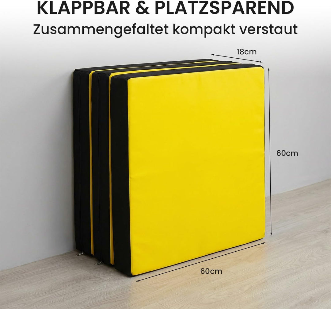 Jeflex - klappbare Weichbodenmatte &amp; Turnmatte 180 x 60 x 6 cm MADE IN GERMANY/Gymnastikmatte tragba