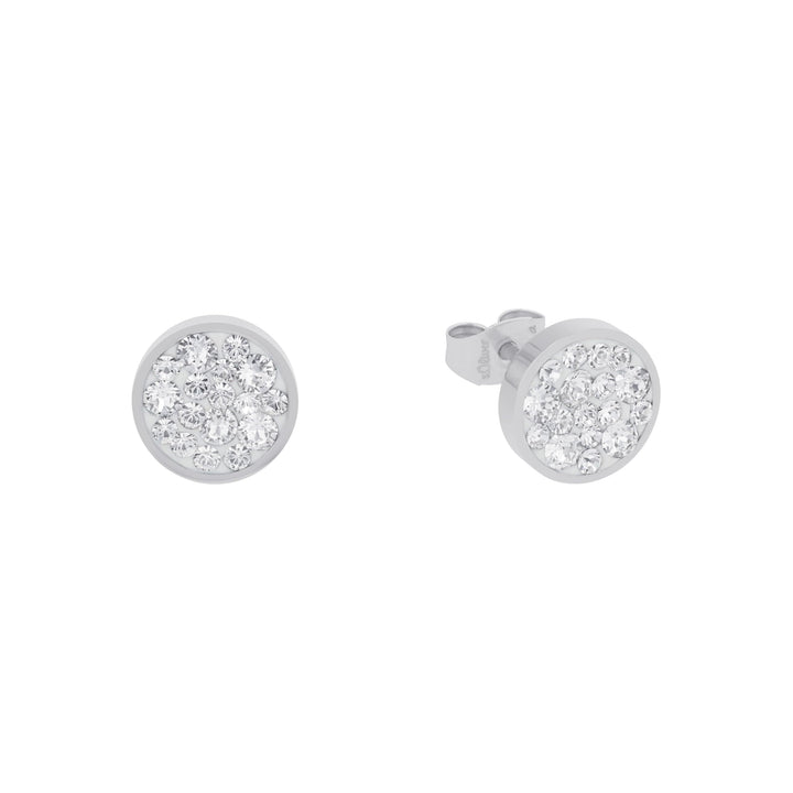 s.Oliver Ohrstecker Edelstahl Damen Ohrschmuck, mit Kristall, 1 cm, Kommt in Schmuck Geschenk Box Si