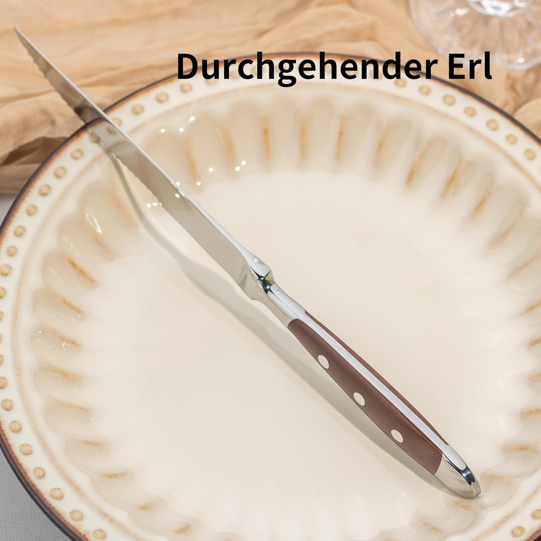 Berlin bakelite Steak Knife & Dinner Fork 12pc wooden Braun 12-teilig, Braune Griffe 12-teilig | 6 P
