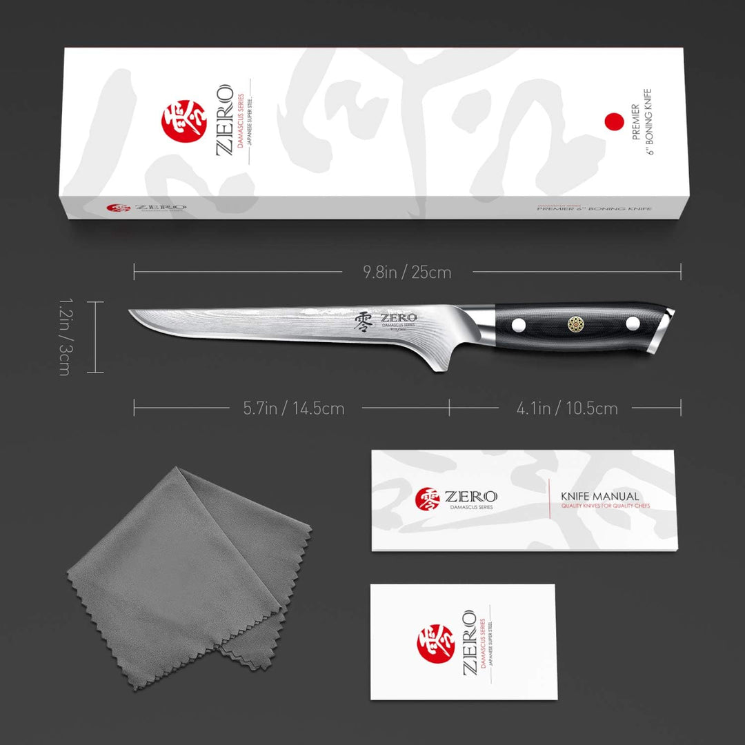 KozyGear | Premier 6" Ausbeinmesser | professionelle Küchenmesser | VG-10-Edelstahl | ultrascharfe K