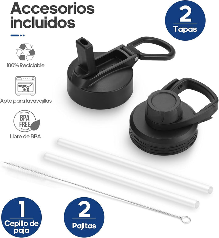 HydroPal Edelstahl Trinkflasche - 750ml, 1L, 1,2L, BPA-Frei, Kohlensäure geeignet, Isolierte flasche