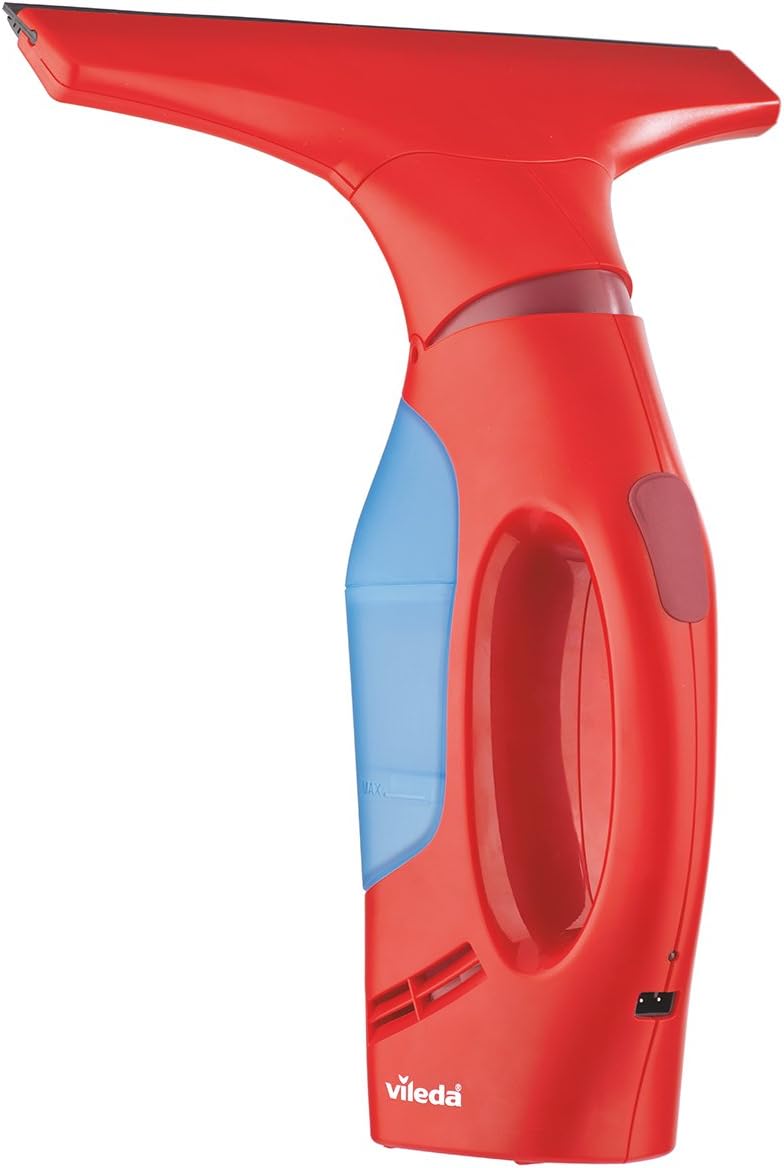 Vileda Windomatic Fenstersauger, mit flexiblem Kopf für streifenfreie Fenster, red
