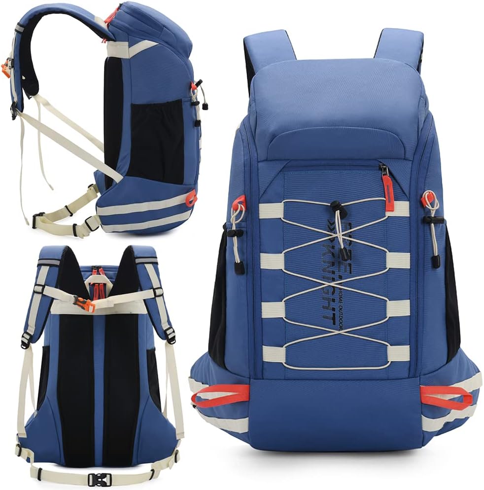 Bseash 40L Leichter wasserdichter Wanderrucksack mit Regenschutz, Outdoor Sport Reise Tagesrucksack