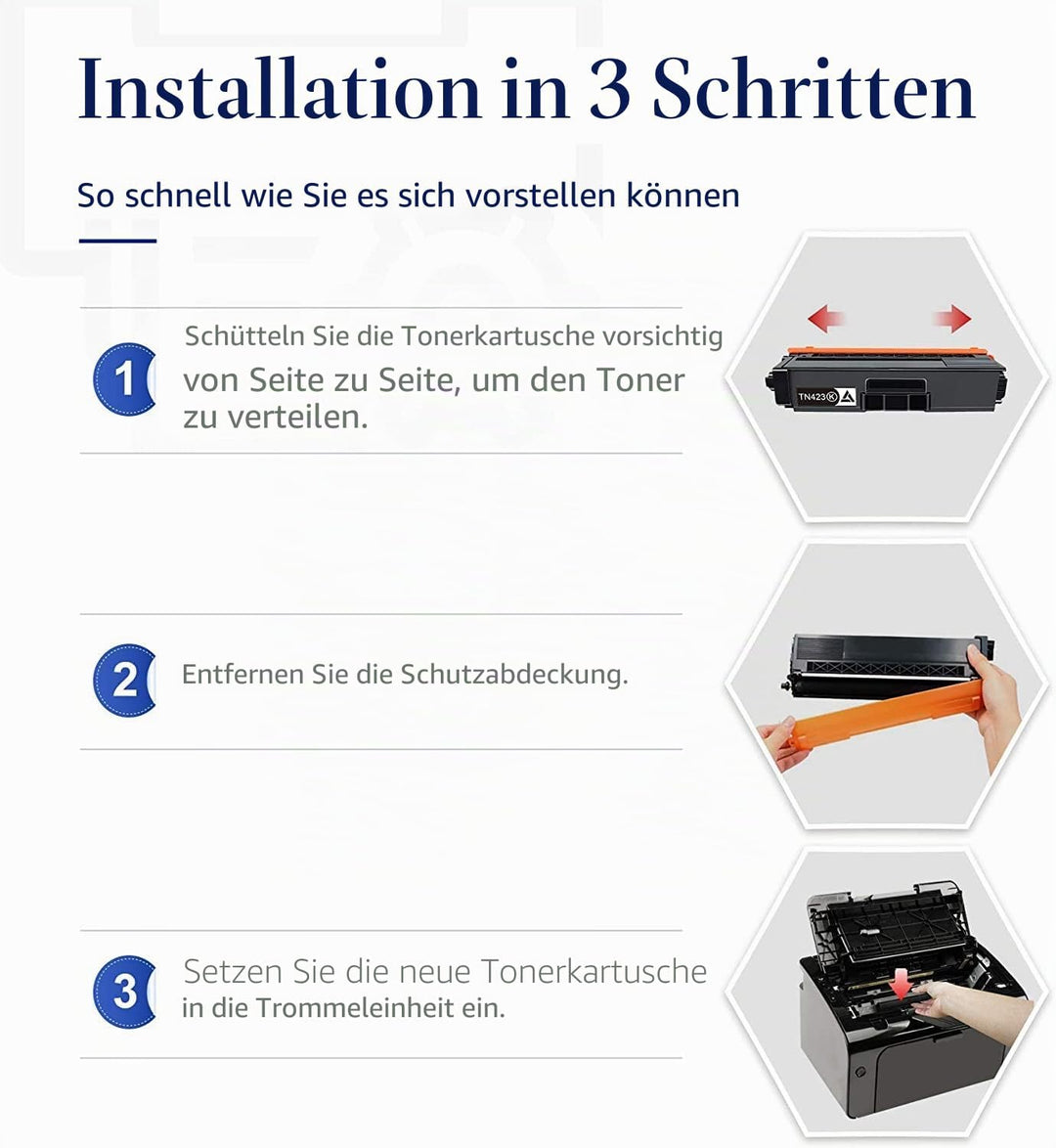 STAROVER TN423 Toner Kompatibel als Ersatz für Brother TN-423 TN-421 TN423BK TN423C TN423M TN423Y, T