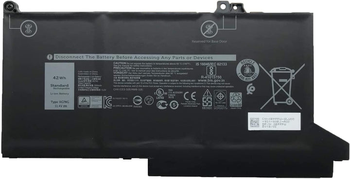 0G74G OG74G 02PFPW Laptop-Akku-Ersatz für Dell Latitude 5300 5310 7300 7400 Series(11.4V 42Wh)