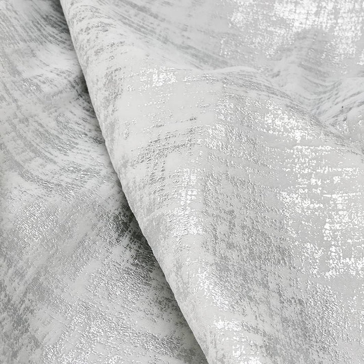 always4u Gardinen mit Muster Silber Blickdicht 100%, Samt Vorhang Wohnzimmer, Vorhang Verdunkelung K