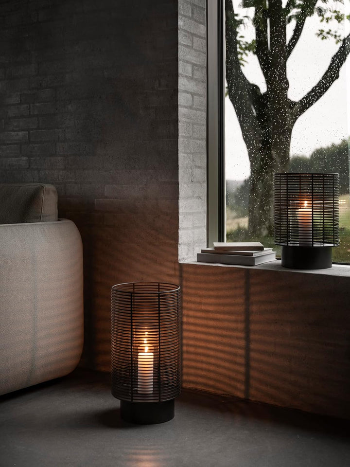 blomus Outdoor Laterne -Olea- | Windlicht aus Edelstahl mit Glaszylinder | Farbe Silber | Grösse L Ø