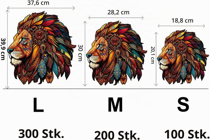 Holzpuzzle Erwachsene Löwe 300pcs, KAAYEE Puzzle Holz, Wooden Puzzle Unregelmässige Einzigartige For
