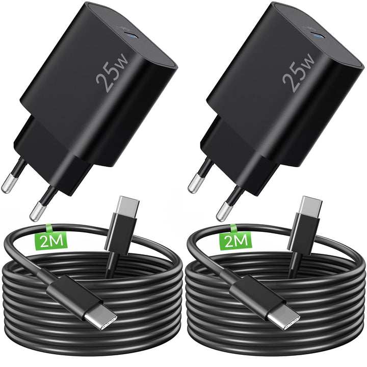 ARCCRA 25W USB C Ladegerät mit USBC Schnellladekabel 2M für Samsung Galaxy S25 S26 S24 S23 S22 S21 U