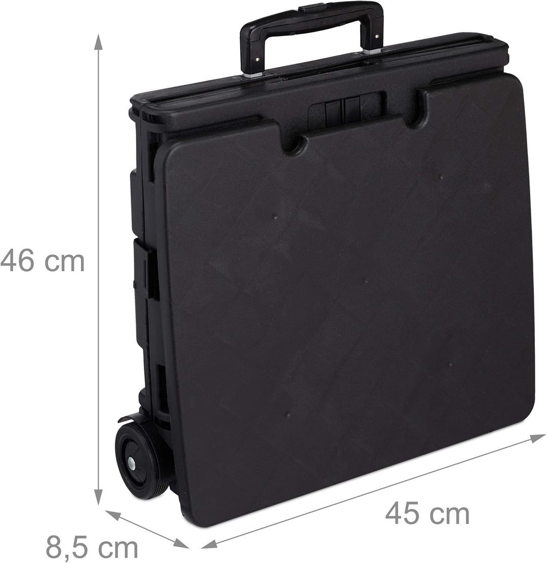 Relaxdays Einkaufstrolley klappbar, mit Teleskopgriff & Deckel, Transporttrolley, bis 35 kg, HBT 99x