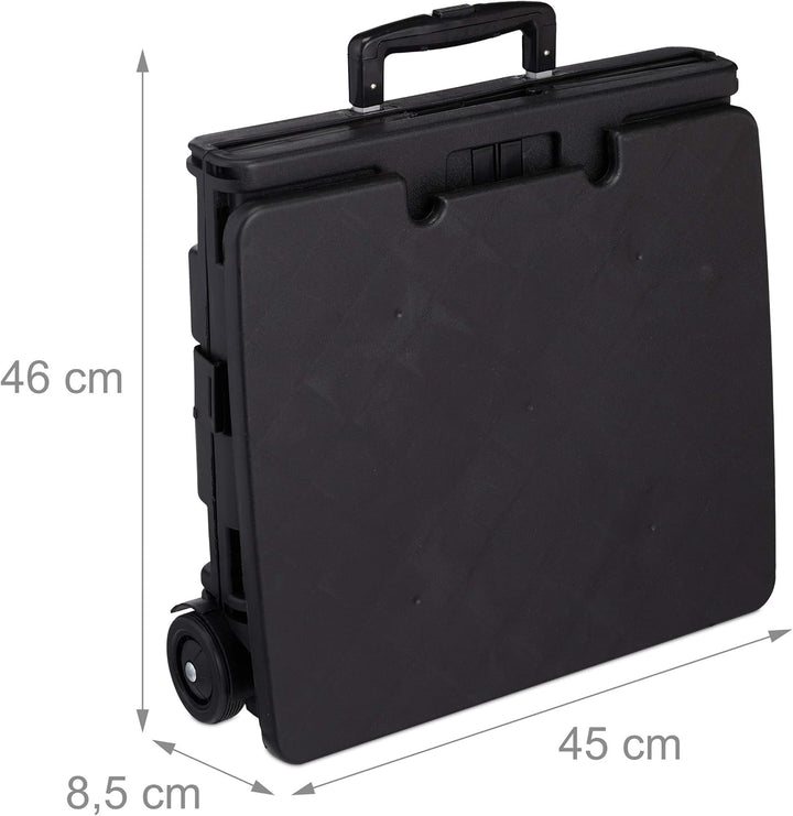 Relaxdays Einkaufstrolley klappbar, mit Teleskopgriff & Deckel, Transporttrolley, bis 35 kg, HBT 99x