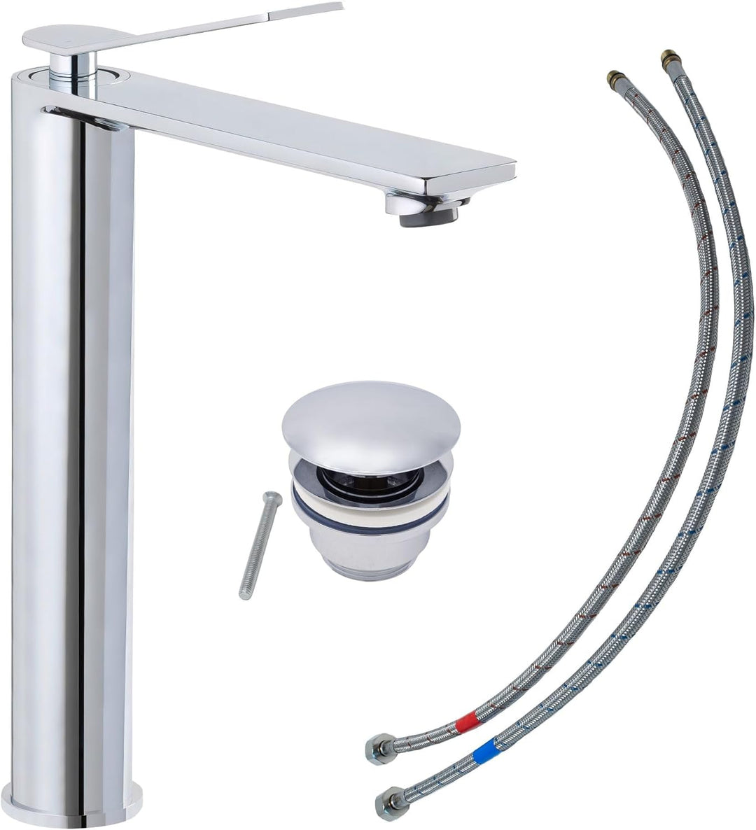 SCHÖNER WOHNEN-Kollektion Waschtischarmatur VIOLA L, Chrom, Wasserhahn geeignet für Aufsatzwaschbeck
