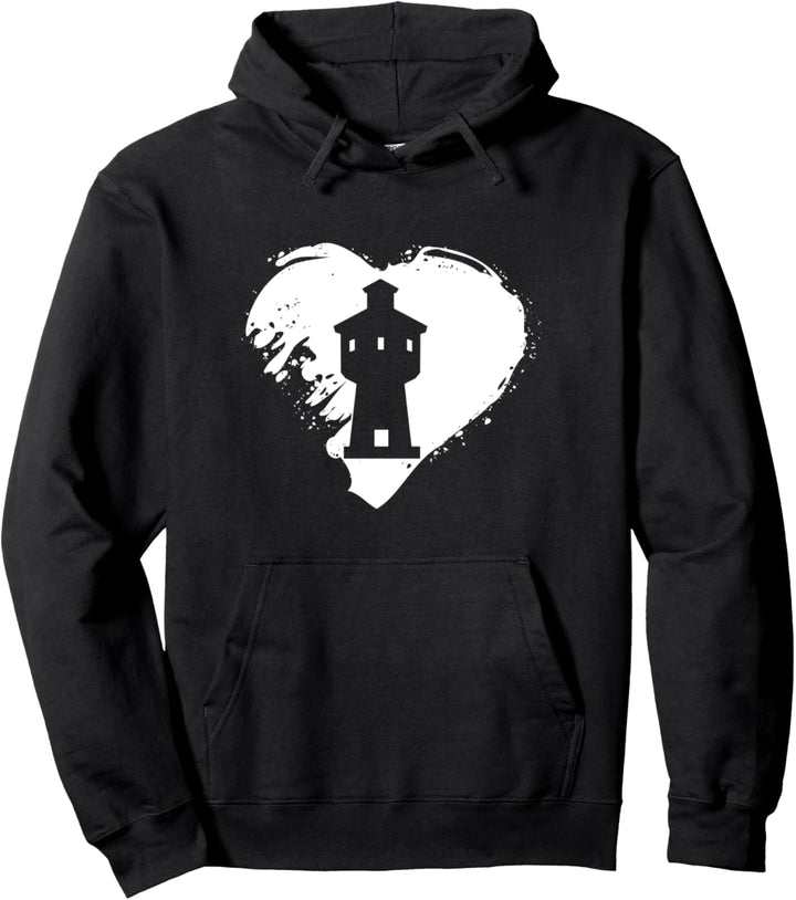 Langeoog Wasserturm im Herz - Nordsee Geschenk Pullover Hoodie