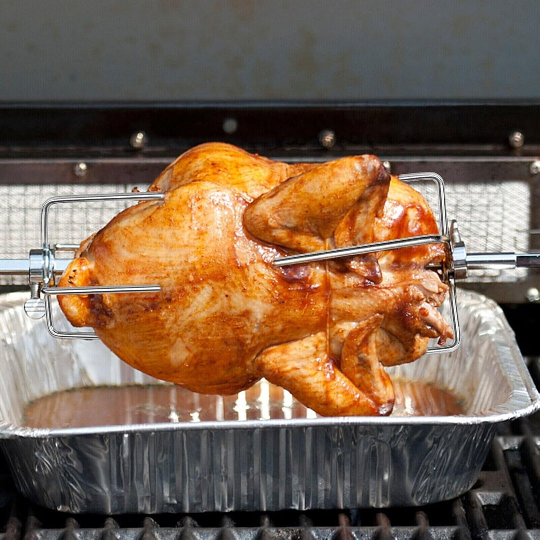 4 Stück Fleischklammer für Drehspiess Fleischnadeln BBQ Klammer Fleischnadel für Grillspiess Edelsta
