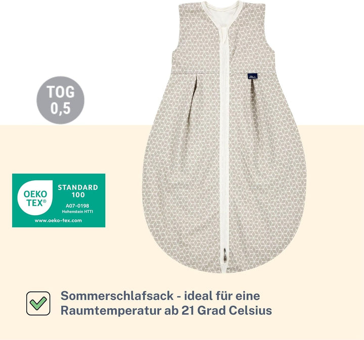 Alvi Schlafsack Baby Mäxchen light I leichter Babyschlafsack ärmellos I Sommerschlafsack Jungen und