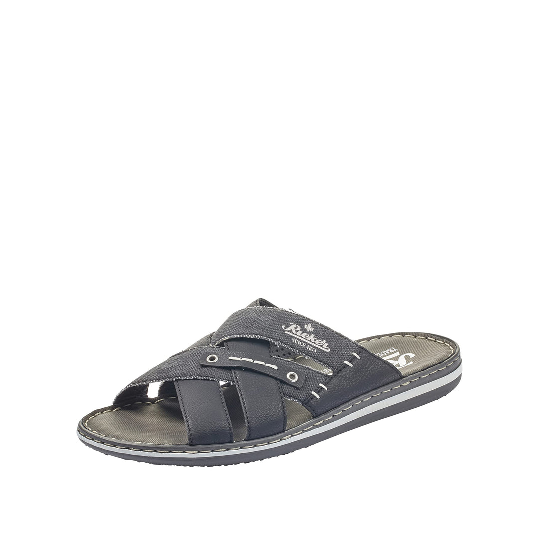 Rieker 25199-43 Herren Pantolette Synthetik grau 42 EU Schwarz 01, 42 EU Schwarz 01