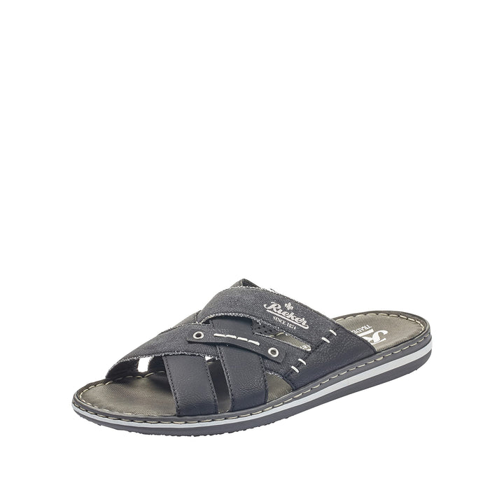 Rieker 25199-43 Herren Pantolette Synthetik grau 43 EU Schwarz 01, 43 EU Schwarz 01