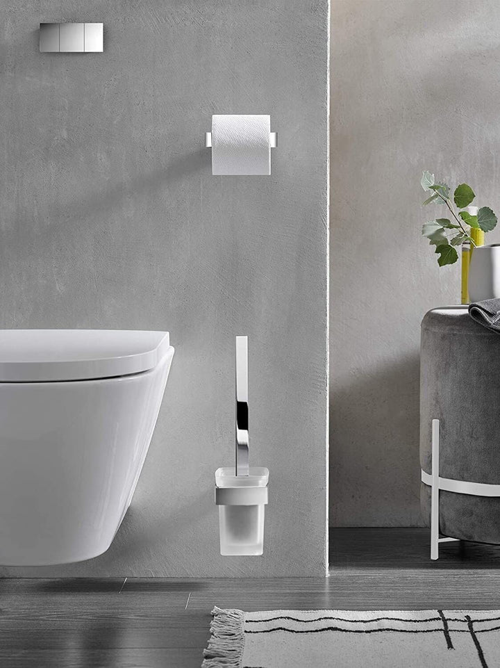emco LOFT Papierhalter ohne Deckel, eleganter Toilettenpapierhalter zum Schrauben aus Aluminium, hoc