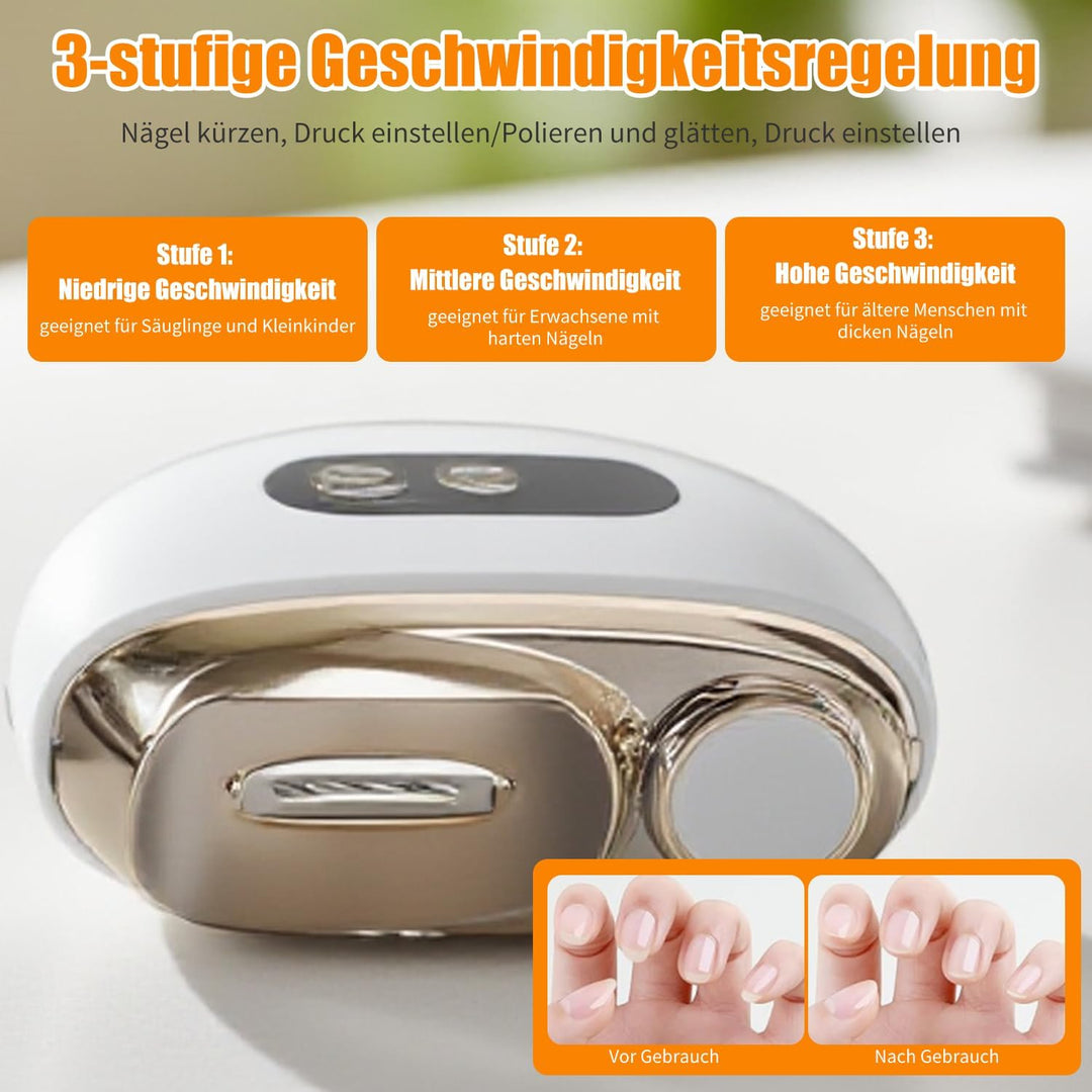Elektrischer Nagelknipser, 2025 Verbessertes Nail Trimmer Beinhaltet 2 in 1 Electric Nail Clippers &