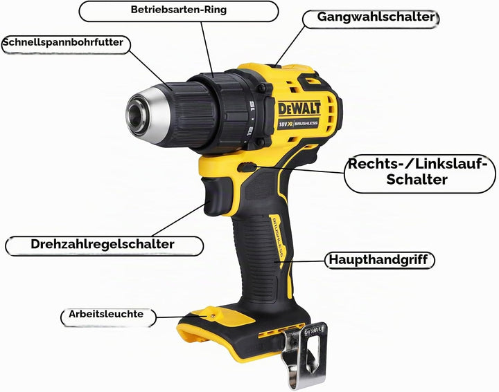 DEWALT DEWDCD708N DCD708N XR Bürstenloser Kombi-Bohrer, 18 V, blanke Einheit, Schwarz-Gelb
