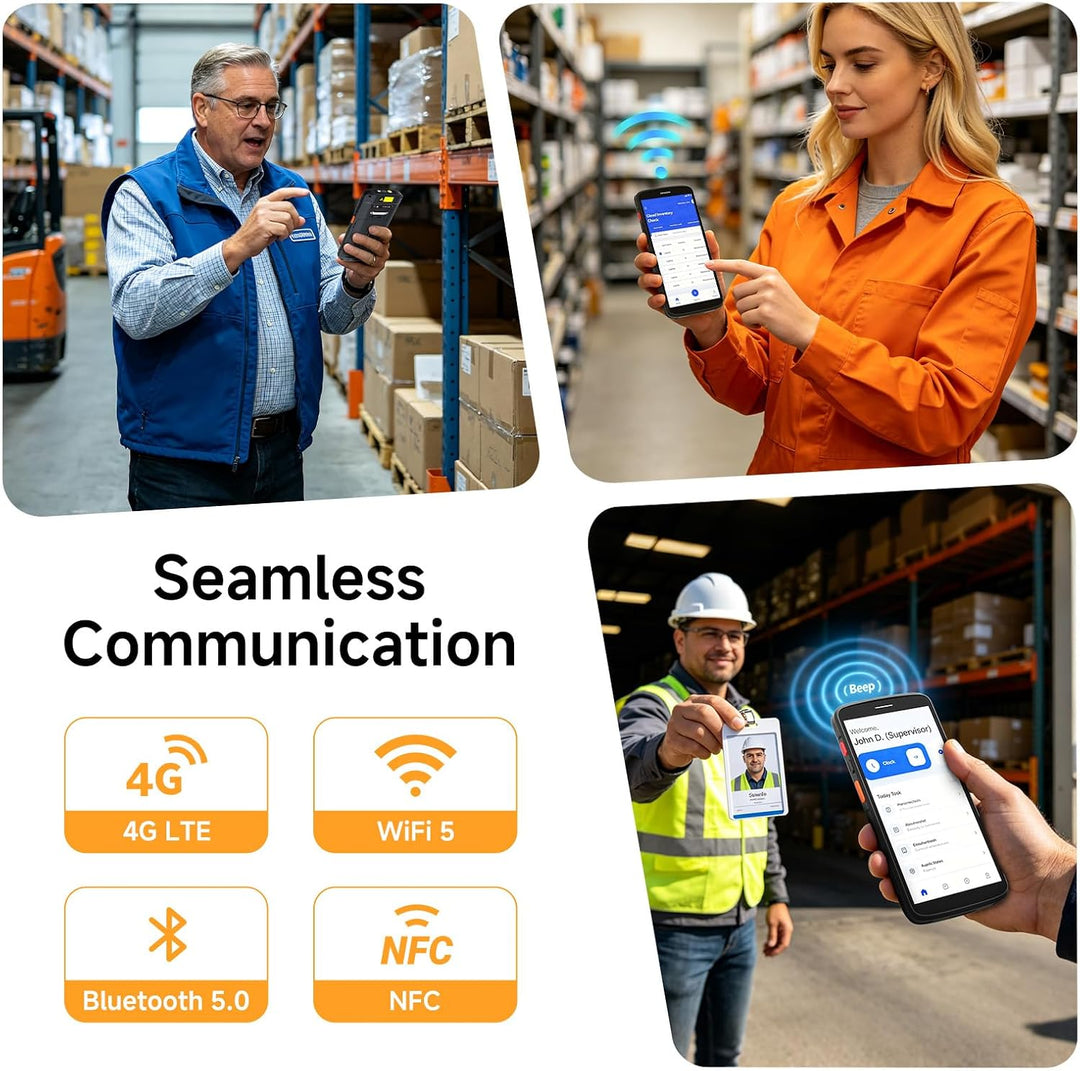 F2 Android 15 Barcode Scanner, 6 Zoll Handheld PDA MDE Gerät mit Zebra SE4710 1D/2D QR Scanmodul, 4G