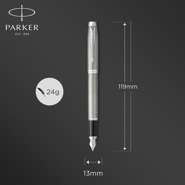 Parker IM Duo-Geschenkset mit Kugelschreiber &amp; Tintenroller | Brushed Metal mit Goldzierteilen | Nac