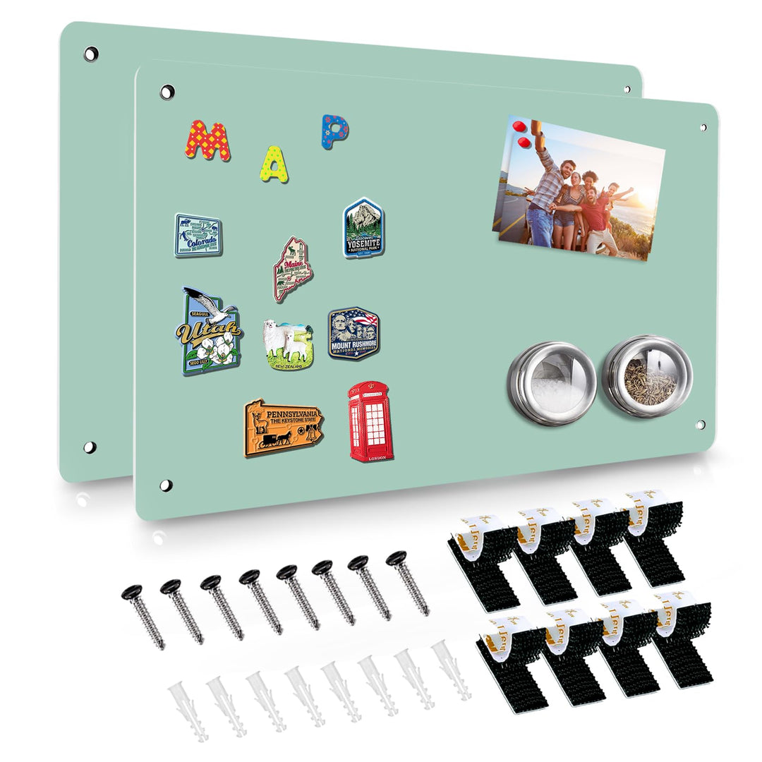 Grüne Magnettafel, 44,5 x 29 cm, Magnet-Pinnwand zum Präsentieren von magnetischen Notizen, Poesie,