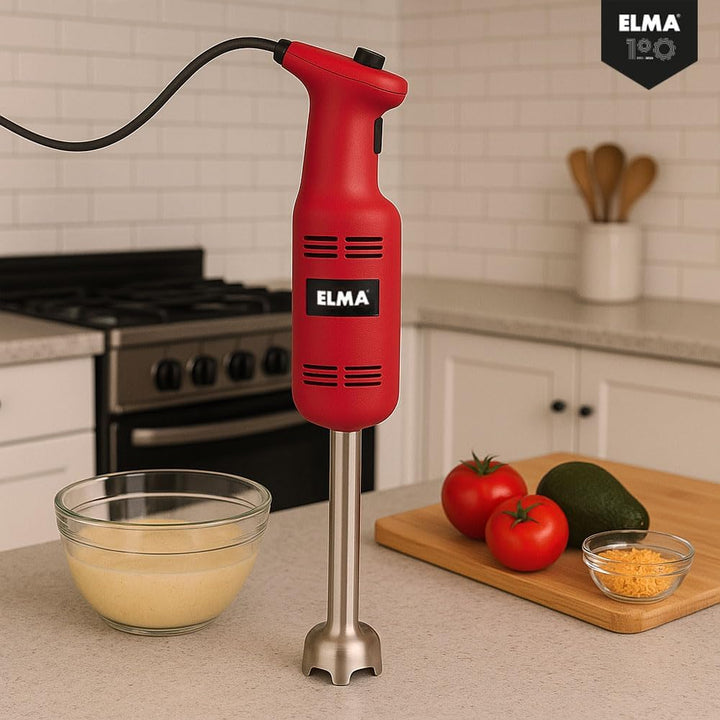ELMA Stabmixer Rot für den Professionellen und intensiven Einsatz 270W | Stabmixer mit abnehmbarem 1