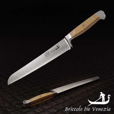 GÜDE Solingen - Brotmesser geschmiedet, 32 cm, Briccole, ALPHA BRICCOLE DI VENEZIA, Doppelkropf, Han