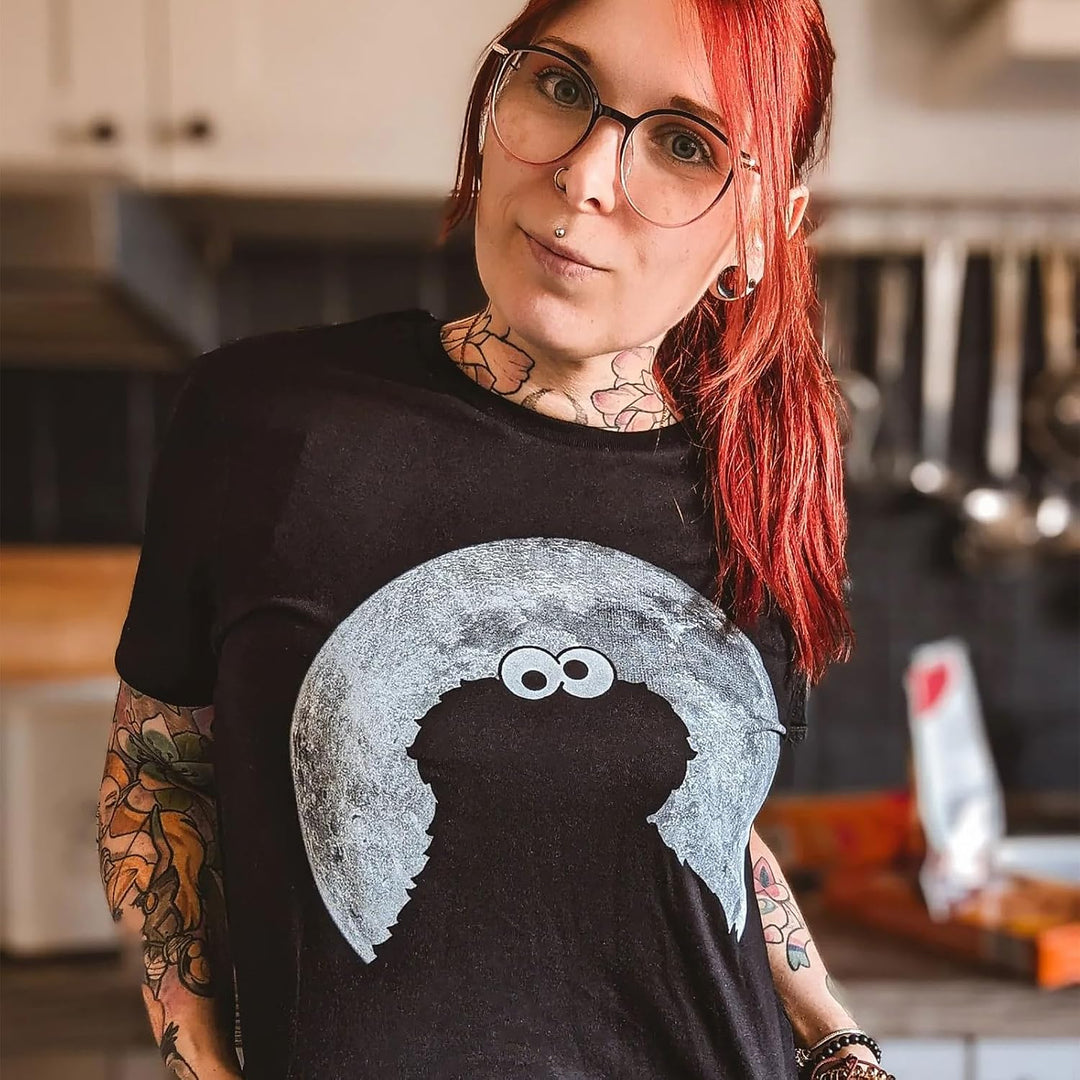 Elbenwald Sesamstrasse T-Shirt mit verschiedenen Motiven für Herren Damen Unisex Baumwolle schwarz S