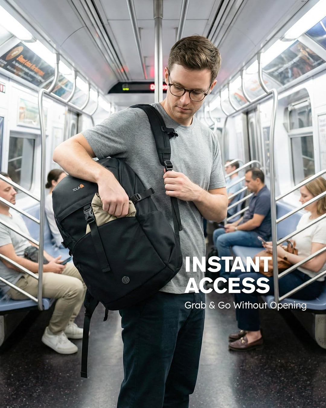 Tolaccea Reiserucksack Handgepäck Flugzeug 30L - Business Rucksack mit 15,6 Zoll Laptopfach, Arbeits
