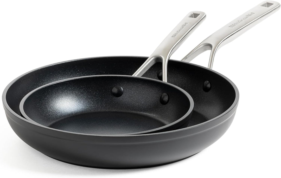 KitchenAid Forged Hardened Bratpfannen-Set (20cm und 28cm), hart anodisiert, PFAS-freie keramische A