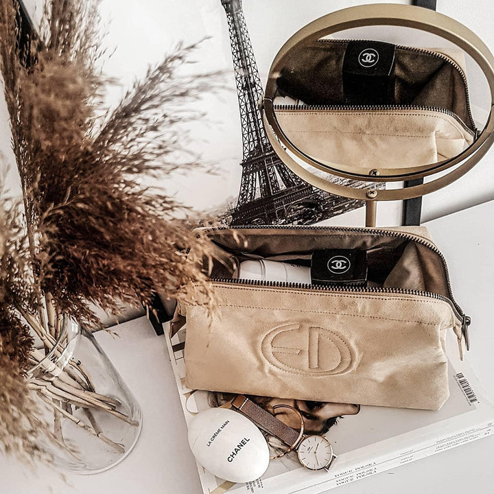 Elodie Details Kulturbeutel/Kosmetiktasche Zip&Go aus Baumwolle mit Breite Öffnung - Stabile Form -