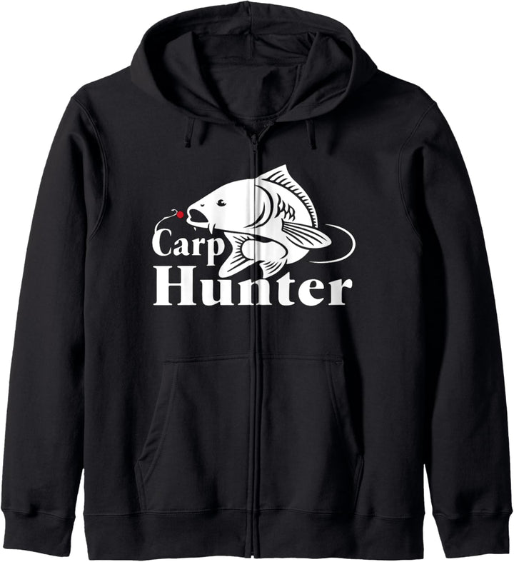 Angler Geschenk tshirt Karpfen Karpfenangler shirt Herren Kapuzenjacke