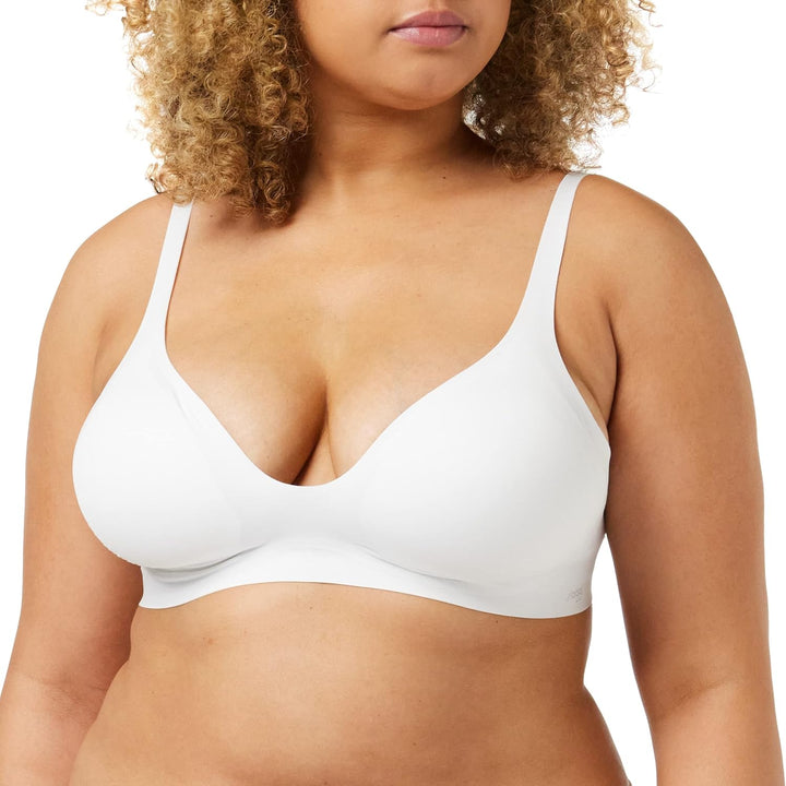 Sloggi Damen Body Adapt T-Shirt Bra Padded BH, XS Große Größen Weiß