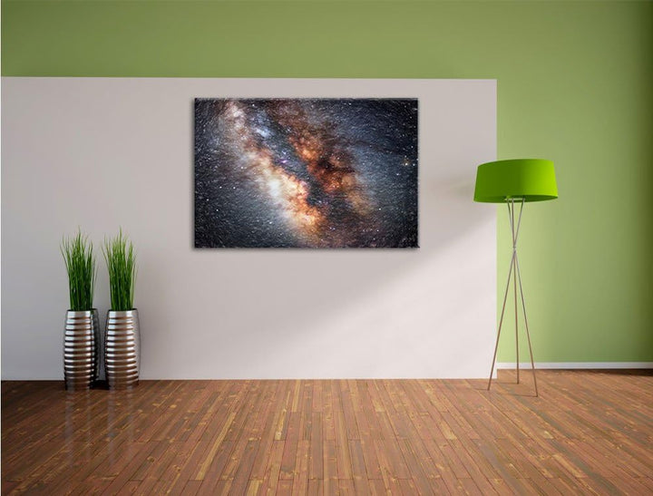 Pixxprint Zentrum der Milchstrasse Kunst Buntstift Effekt, Format: 100x70 auf Leinwand, 100x70