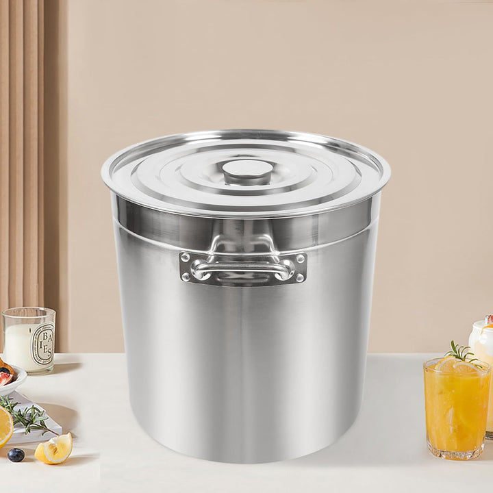 MINRS 70L Kochtopf, Suppentopf Gross Edelstahl Topf mit Deckel und Doppelgriff Kochtöpfe Edelstahl I