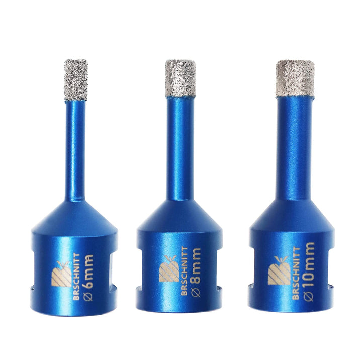 BRSCHNITT Diamant Fliesenbohrer 6 8 10mm - 3 stücke M14 Diamantbohrer Lochsäge für Fliesen Porzellan