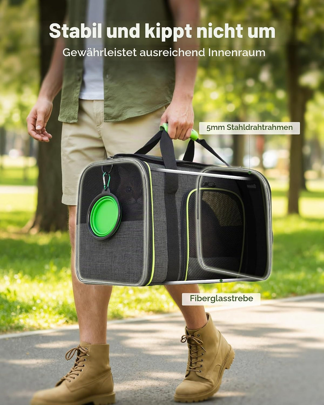 pecute Transportbox Katze,Katzen Transportboxen mit Haustiernest, Faltbare Katzentasche Transporttas