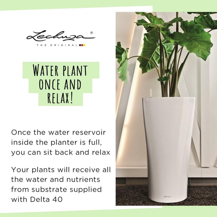 LECHUZA DELTA Premium 40 anthrazit metallic 15543 Anthrazit Metallic 39x39x75.5 cm Single, Anthrazit