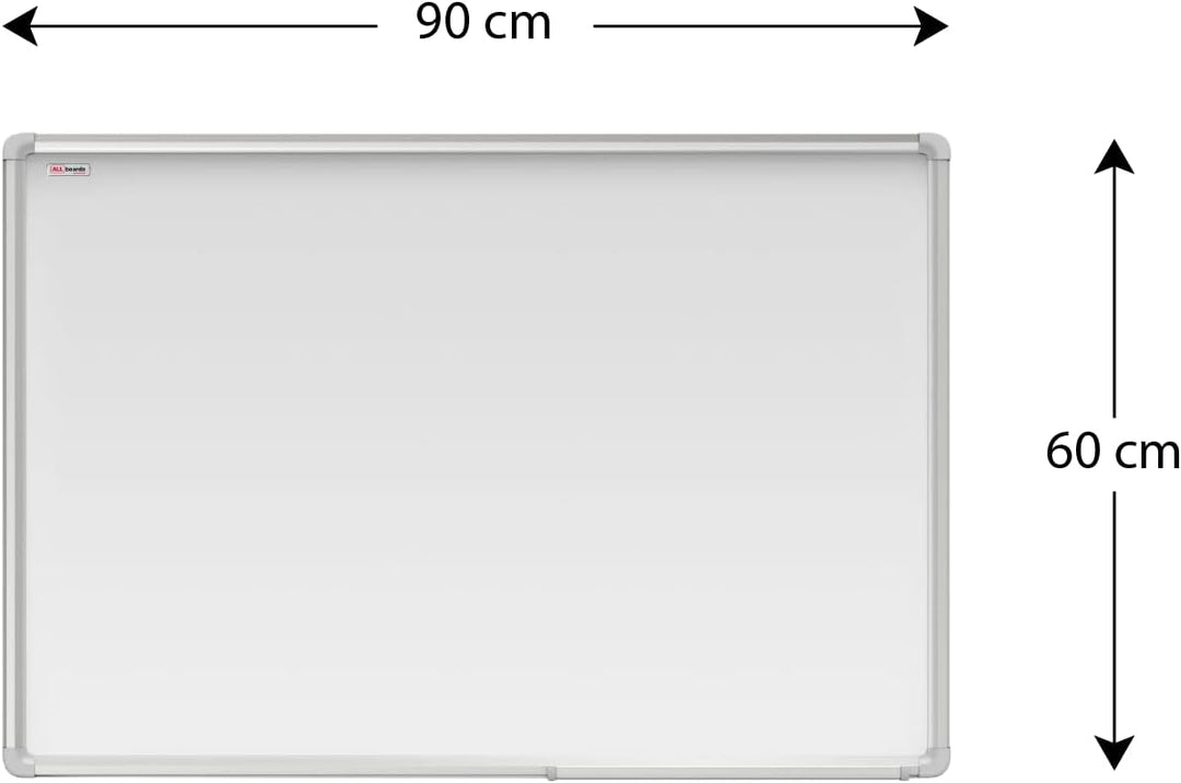 ALLboards Magnetisches Whiteboard, Ceramic Emaillierte Oberfläche 90x60cm Magnettafel mit Alurahmen