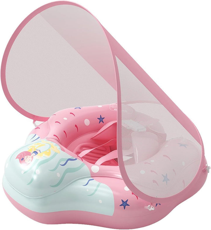 Babyschwimmer mit Baldachin, aufblasbarer, Rutschfester, Verstellbarer, sicherer Babyschwimmschwimme