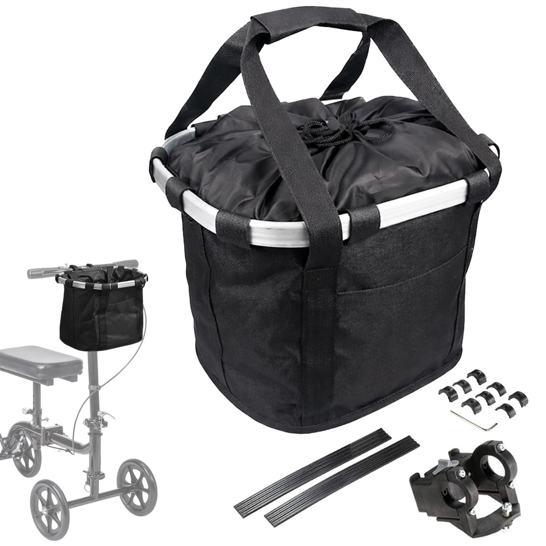 EDWERD Knie-Scooter-Korb mit Griff – Universal-Lenker-Aufbewahrungstasche für Kniewanderer, Rollator