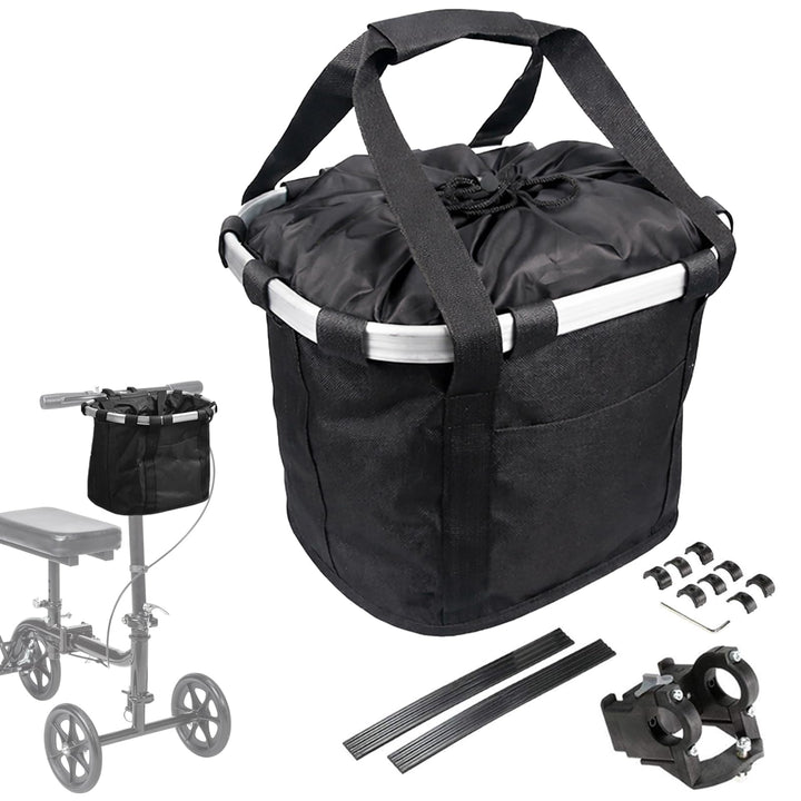 EDWERD Knie-Scooter-Korb mit Griff – Universal-Lenker-Aufbewahrungstasche für Kniewanderer, Rollator