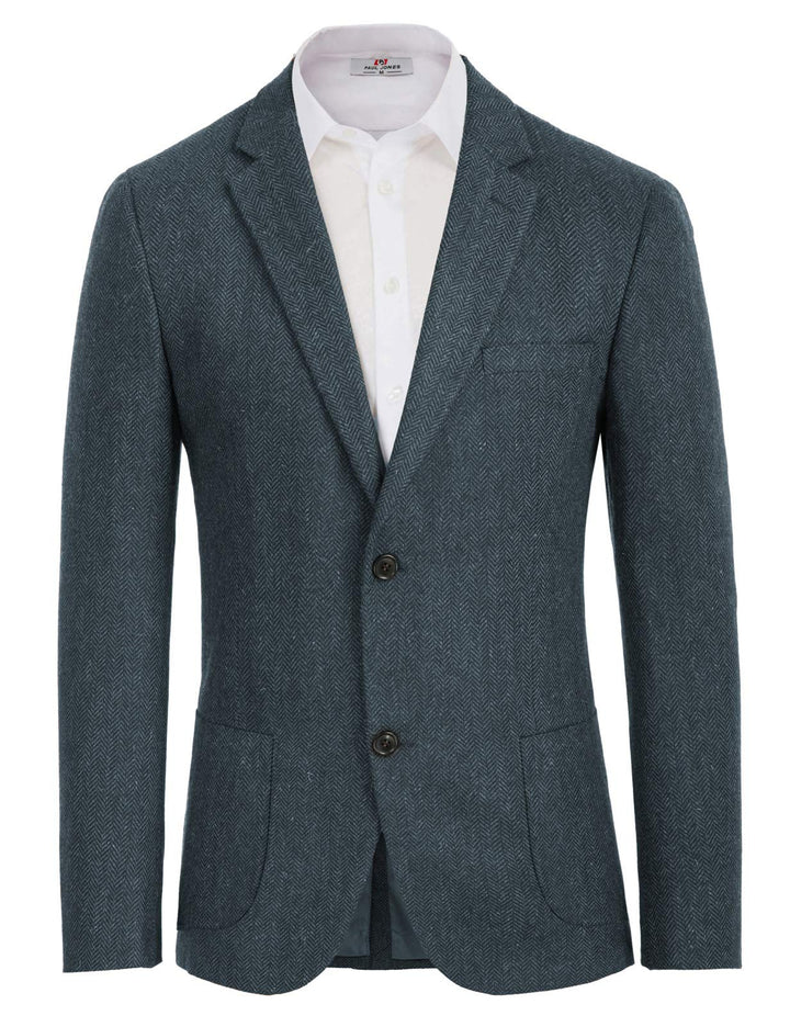 PJ PAUL JONES Sakko Herren Anzugjacke Tweed Wolle Blazer 2 Knöpfe Vintage British Business Jackett S