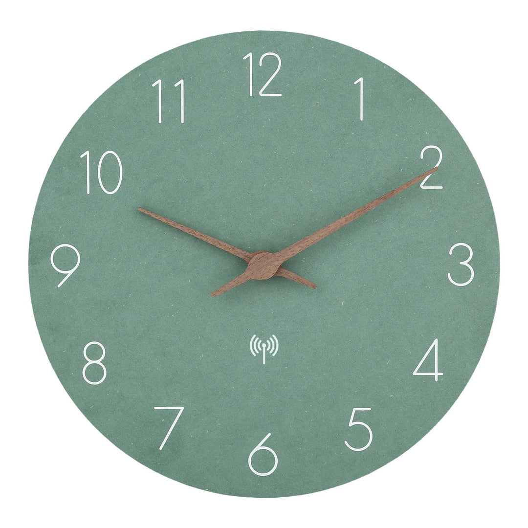 Wand Funkuhr MDF Holz Wanduhr Ohne TickgeräUsche Lautlos 30cm Quarz Batterie Gross Wanduhren Einfach
