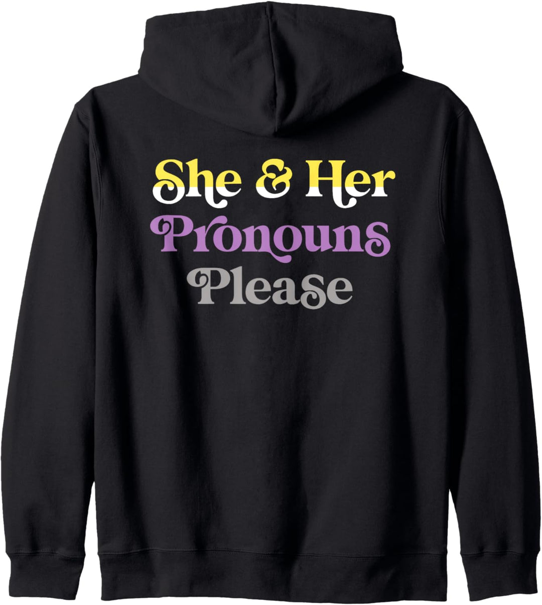 She & Her Pronouns Please Non-Binary LGBTQIA Pride Flag Kapuzenjacke