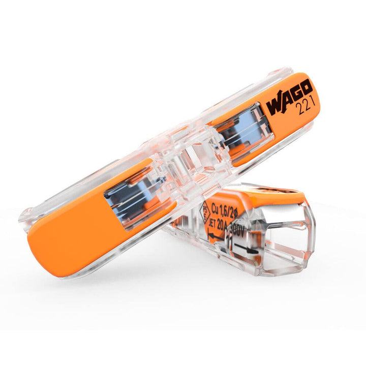 WAGO 2-Leiter Durchgangs-Verbinder mit Hebel 221-2411 | Nennquerschnitt: 4 mm², mit Hebel, 60 Stück,