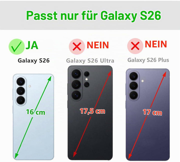 LENSUN Echtleder Handyhülle für Samsung Galaxy S26 5G, Lederhülle [Brieftasche][Bookstyle][Premium L